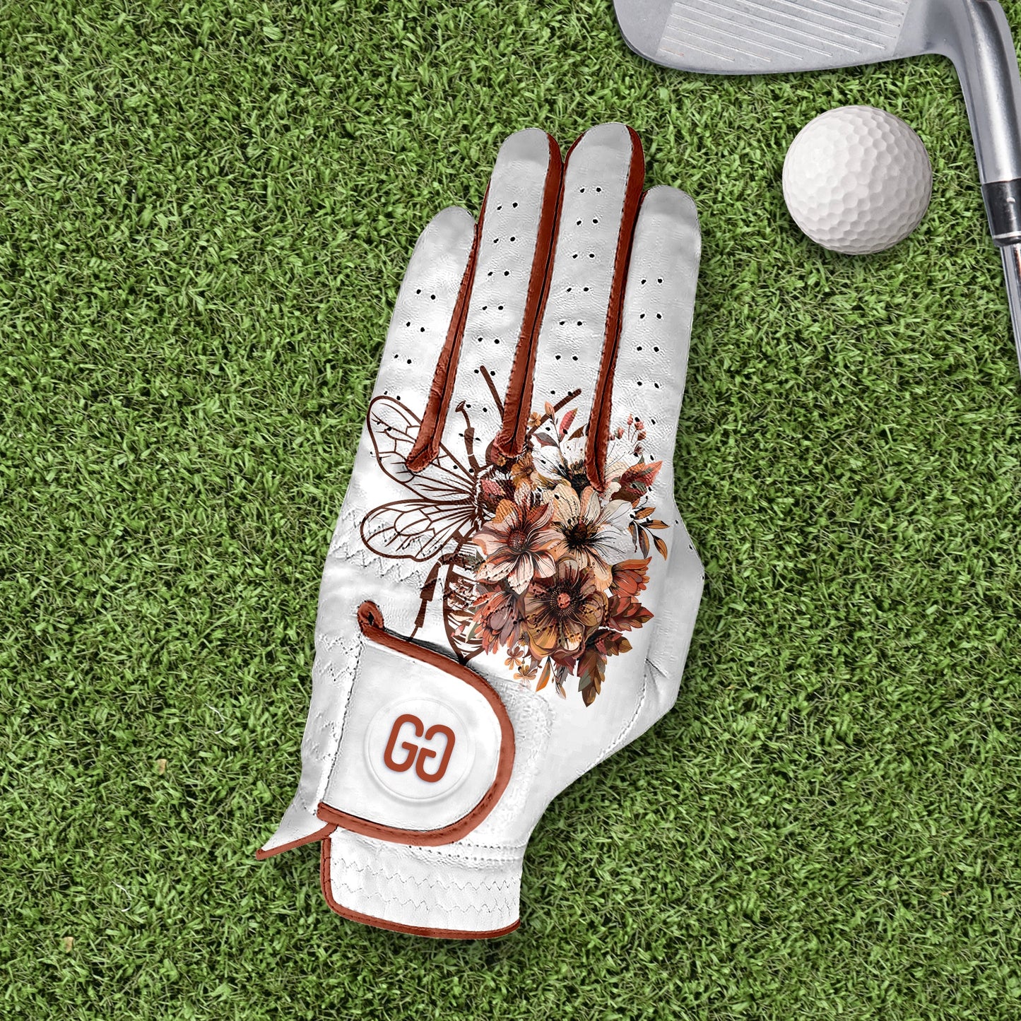 Floral Bee Golf Glove