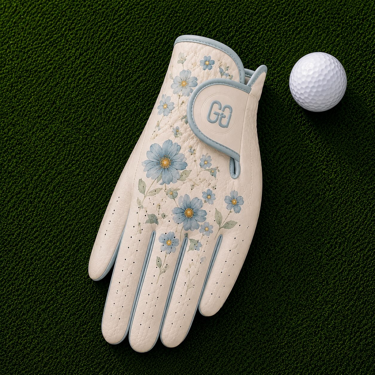 Blue Flower Golf Glove