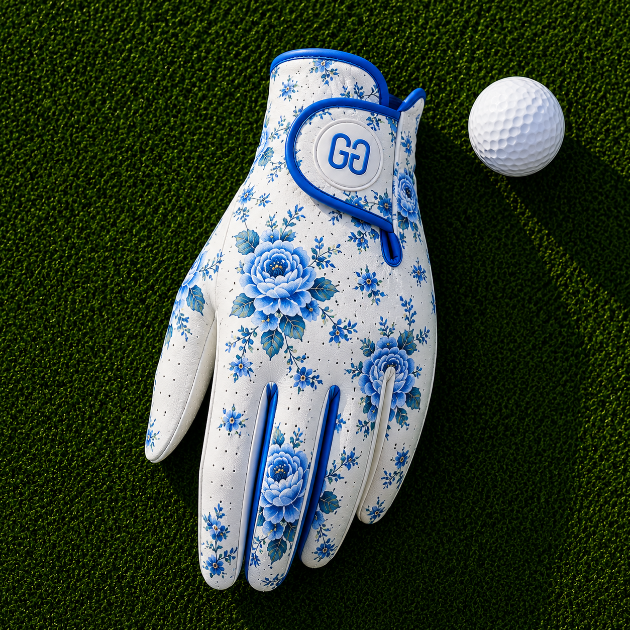 Blue Blossom Golf Glove