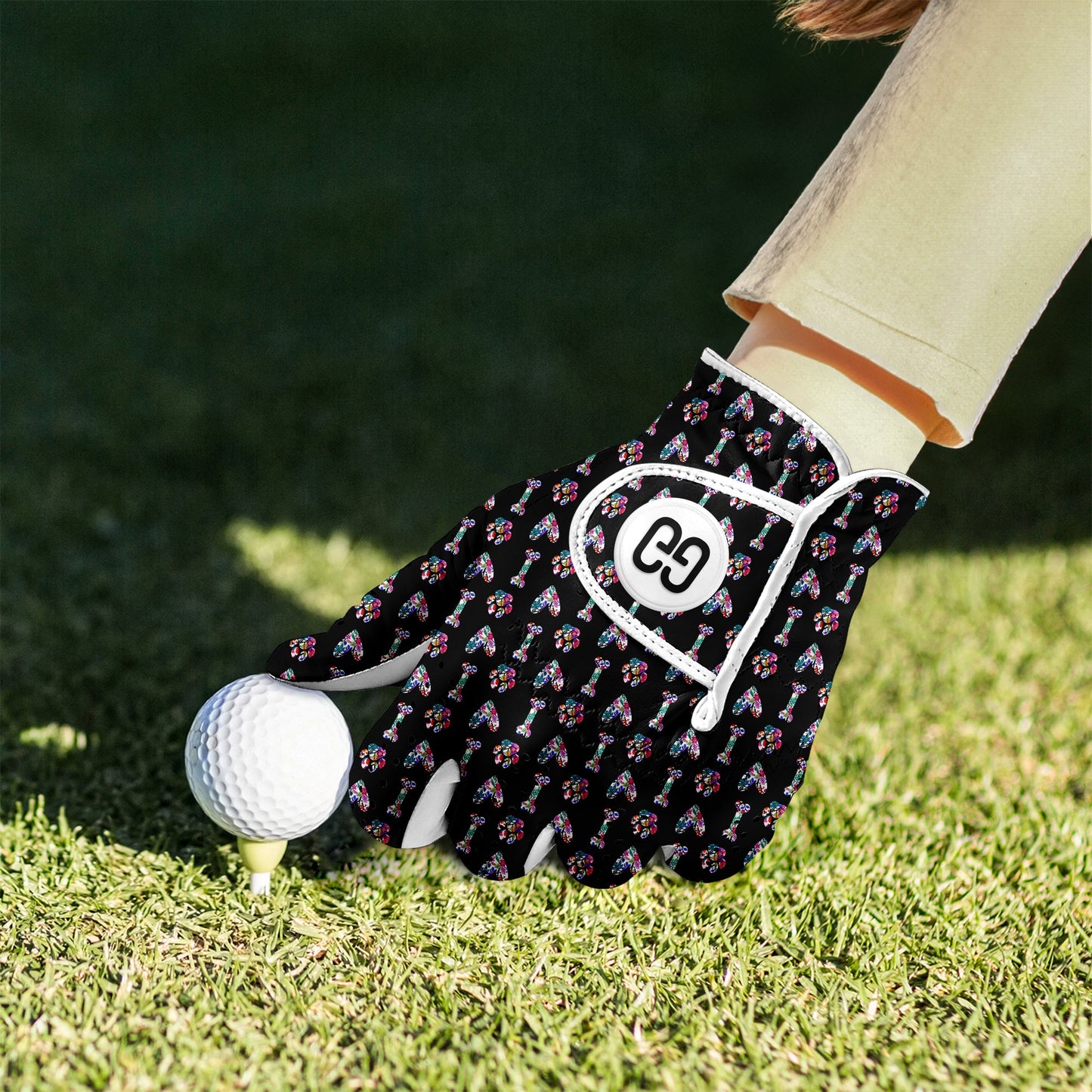 Floral Love Bones Golf Glove