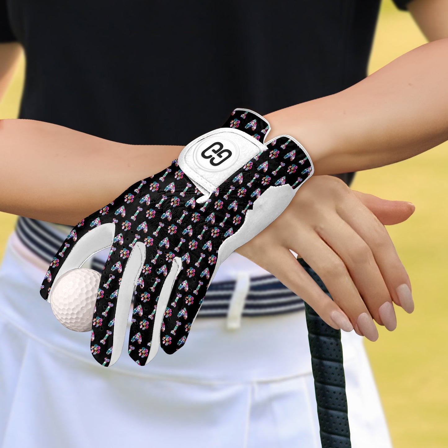 Floral Love Bones Golf Glove