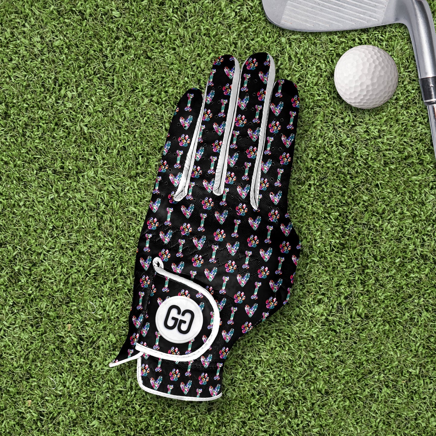 Floral Love Bones Golf Glove