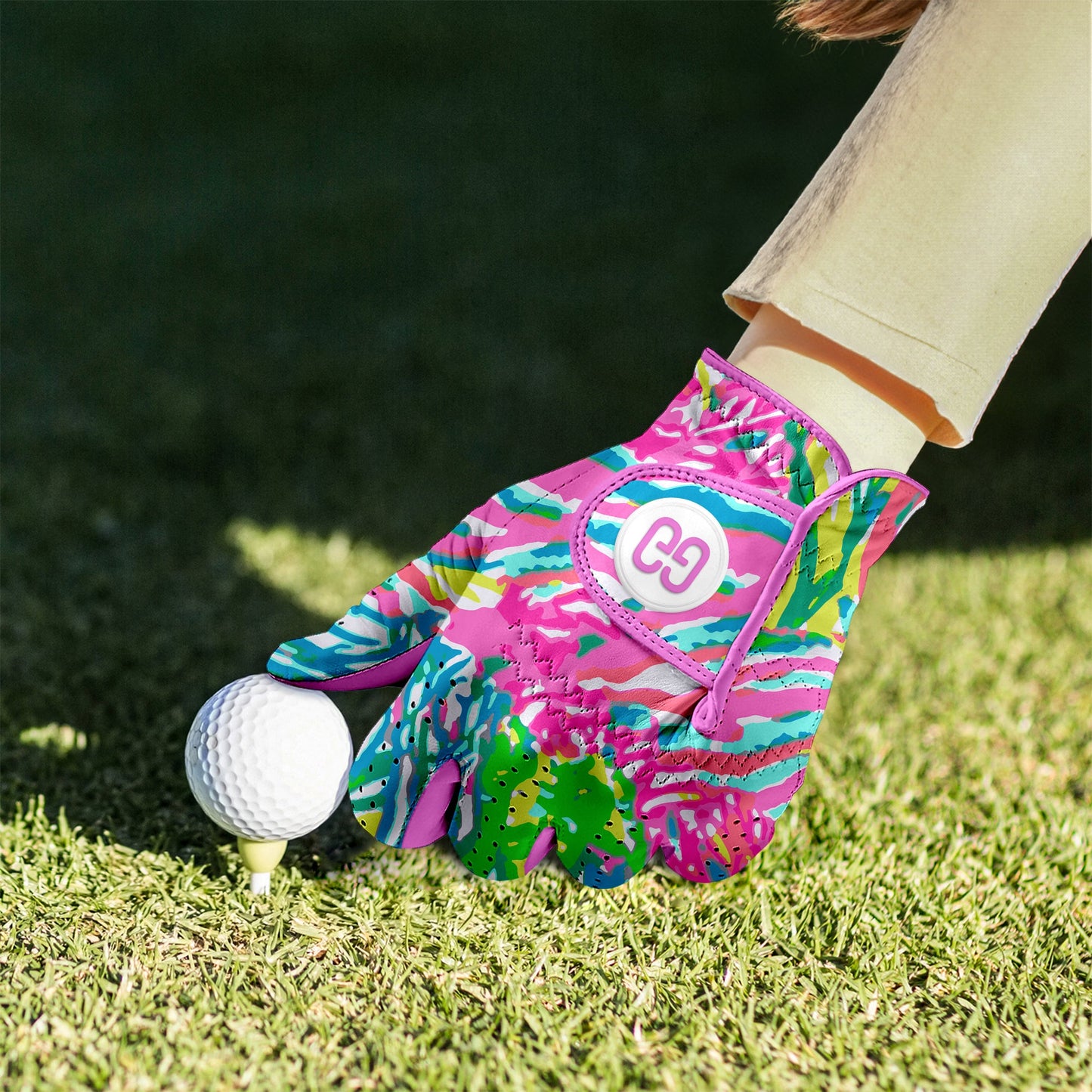 Pink Oasis Golf Glove