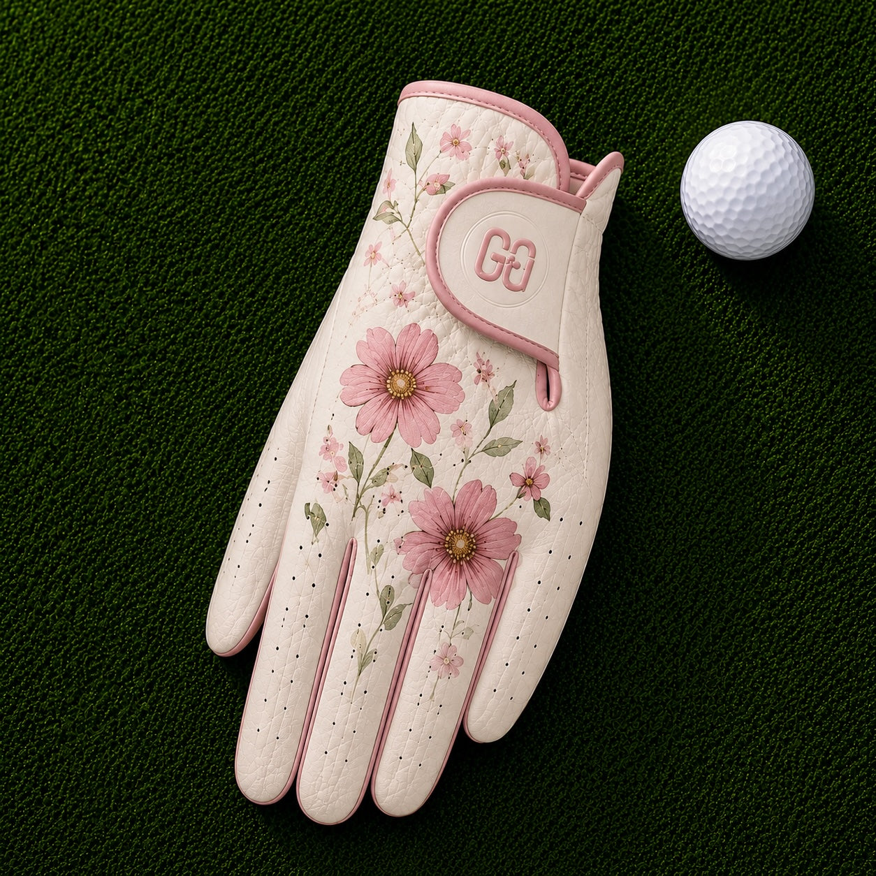Pink Flower Golf Glove