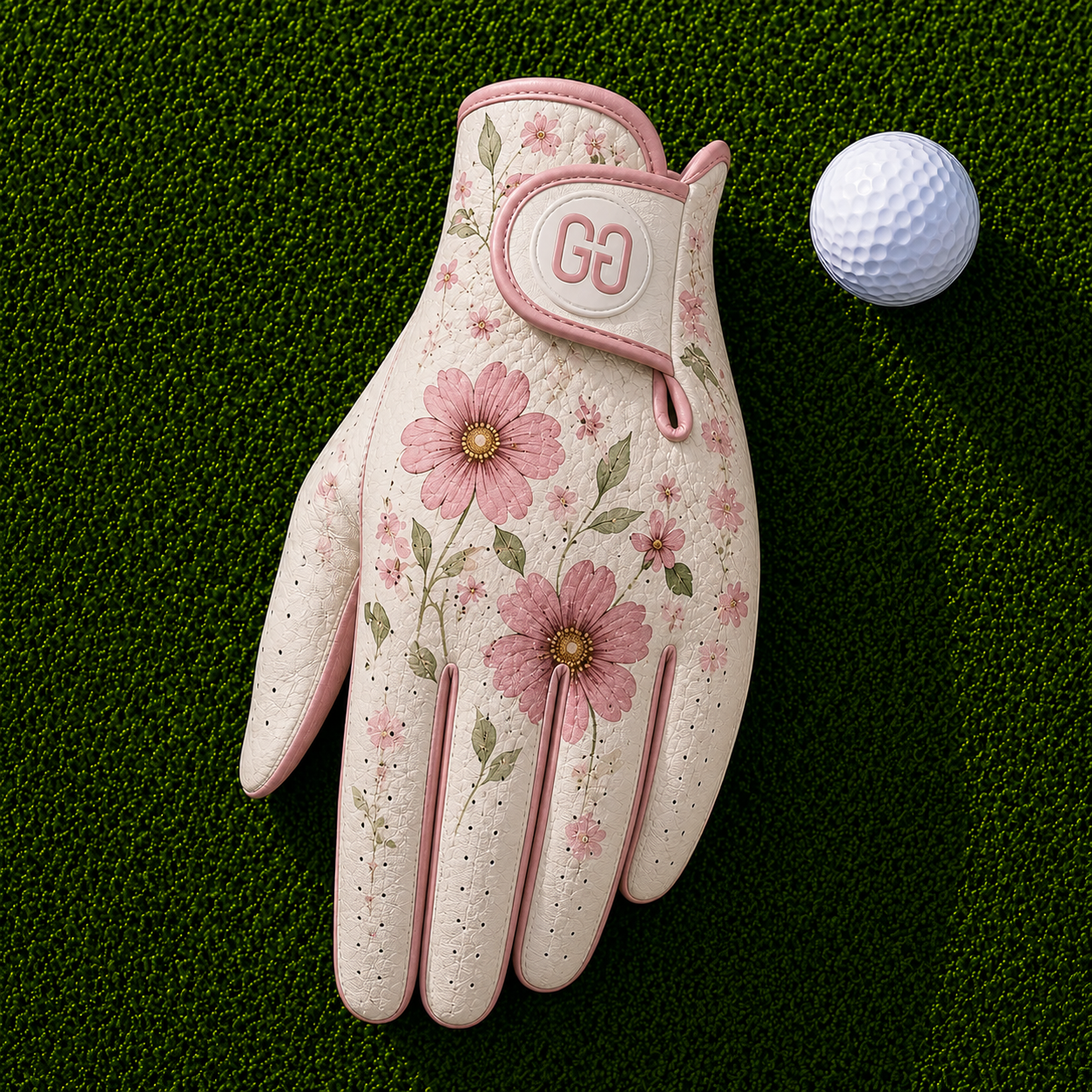 Pink Flower Golf Glove